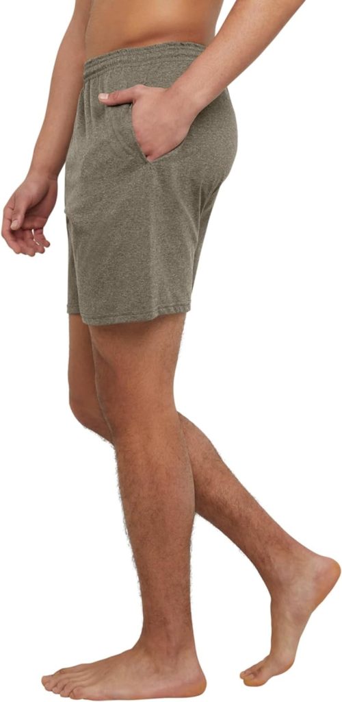 Hanes Mens Athletic Shorts, Favorite Cotton Jersey Shorts, Pull-On Knit Shorts with Pockets, Knit Gym Shorts, 7.5 Inseam