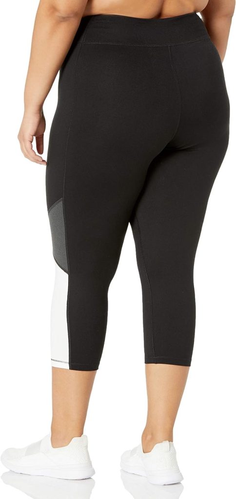 JUST MY SIZE Womens Plus Size Active Pieced Stretch Capri