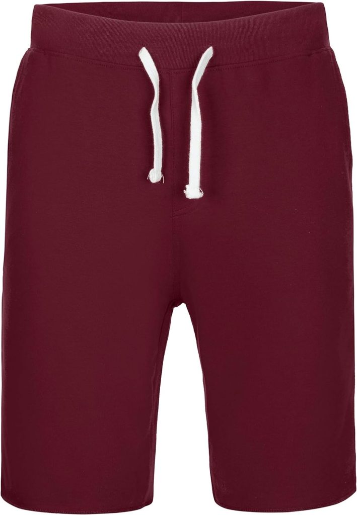 Premium Wear Mens Casual Soft Cotton Elastic and Drawstring Fleece Jogger Gym Active Pocket Shorts