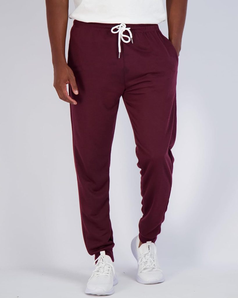Real Essentials 3 Pack: Mens French Terry Fleece Active Casual Jogger Sweatpants with Pockets (Available in Big  Tall)