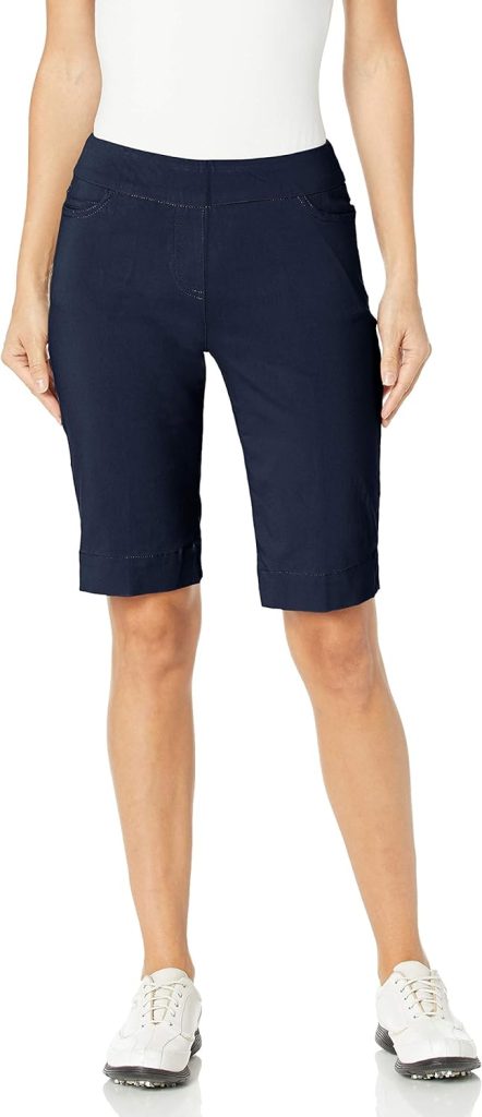 SLIM-SATION Womens Golf Wide Band Pull On Short with Real Pockets