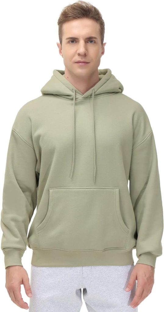 THE GYM PEOPLE Mens Fleece Pullover Hoodie Loose Fit Ultra Soft Hooded Sweatshirt With Pockets