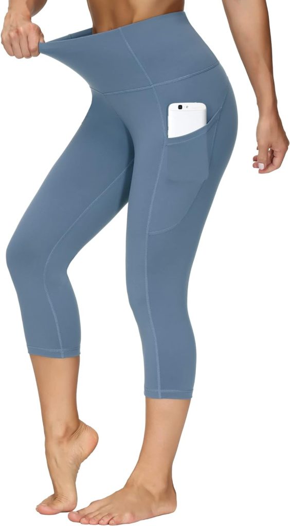 THE GYM PEOPLE Thick High Waist Yoga Pants with Pockets, Tummy Control Workout Running Yoga Leggings for Women