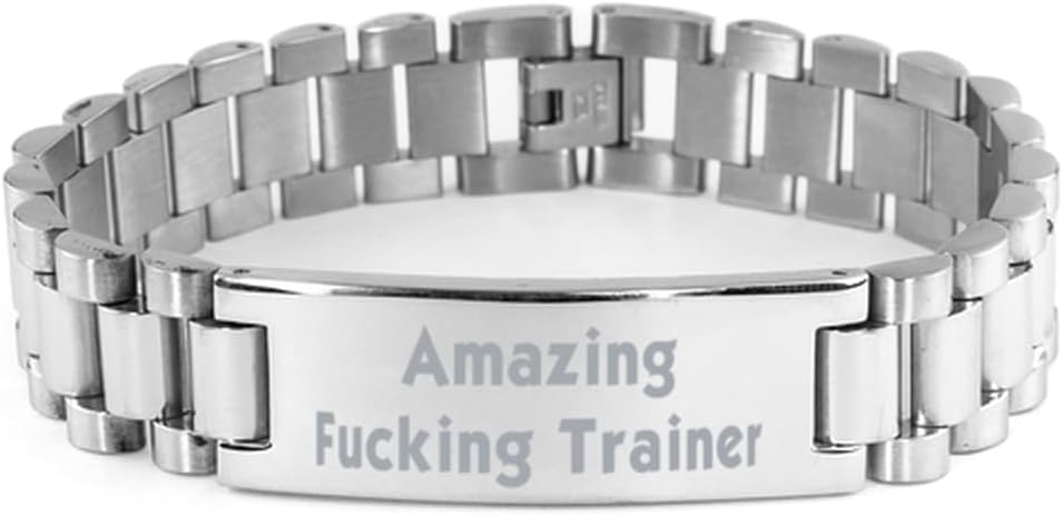 Amazing Fucking Trainer Ladder Bracelet, Trainer Engraved Bracelet, Inspire Gifts For Trainer from Coworkers, Workout gear, Sneakers, Resistance bands, Water bottle, Gym bag, Personalized gift