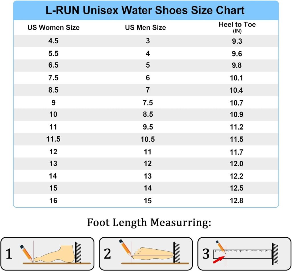 L-RUN Athletic Hiking Water Shoes Mens Womens Barefoot Aqua Swim Walking Shoes