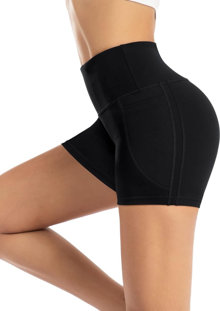 MIRITY Biker Shorts for Women - 4 Pack Gym Yoga Workout Running Spandex High Waisted Athletic Volleyball Shorts with Pockets