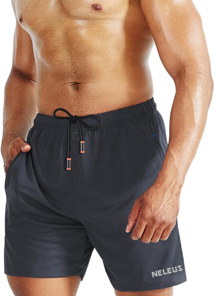 NELEUS Mens 7 inch Lightweight Workout Running Shorts with Pockets