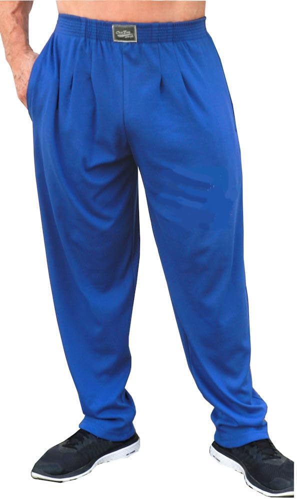 Crazee Wear Solid Colored Loose Fit Baggy Workout Gym Sweat Pants with Two Side Pockets
